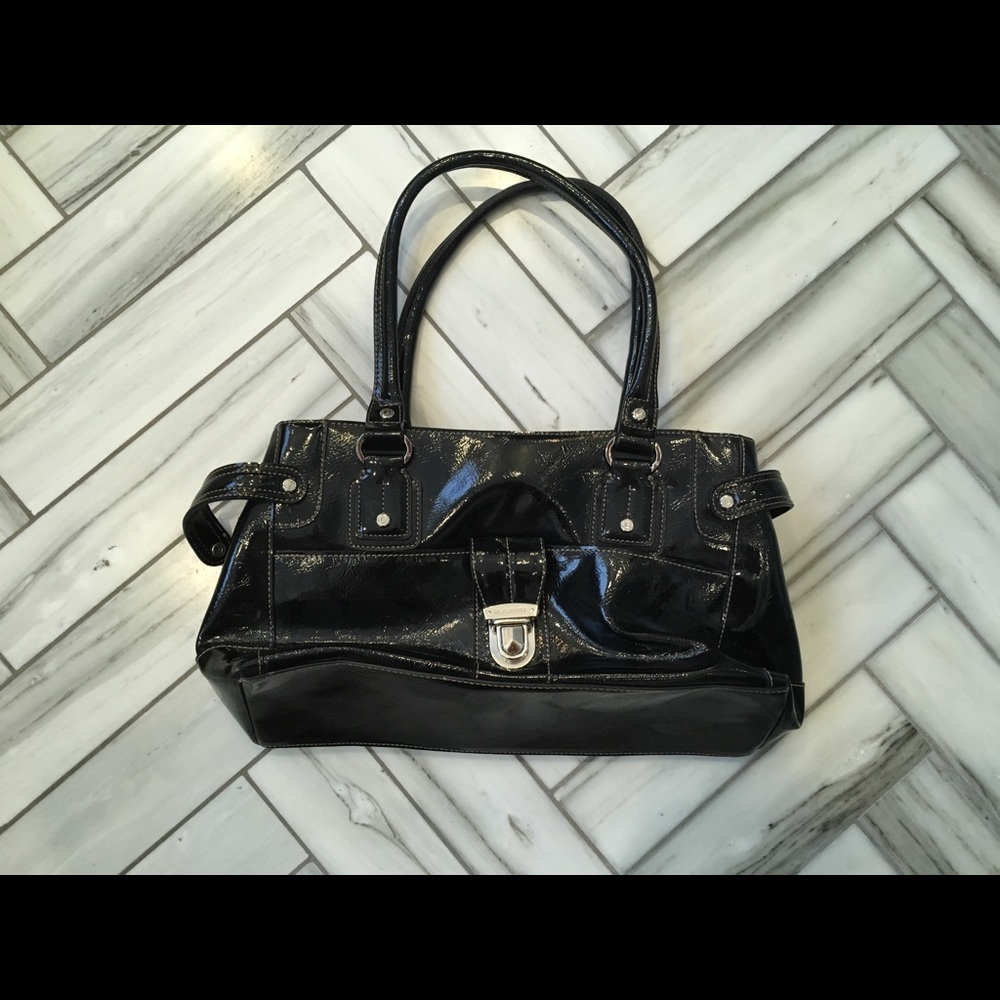 Black Patent Shoulder Bag